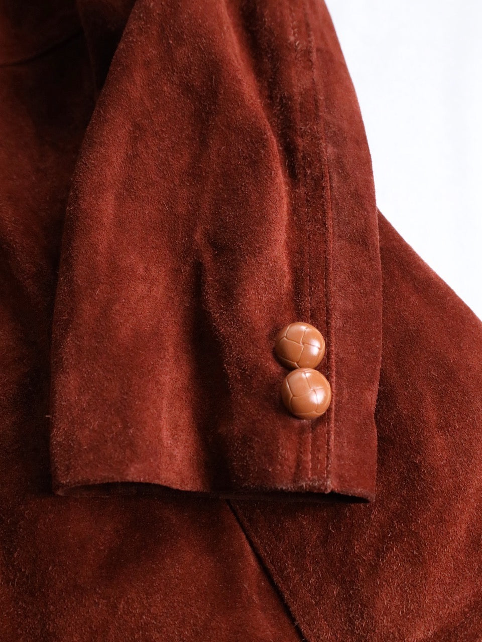 suede leather 2B single tailored jacket brown