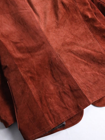 suede leather 2B single tailored jacket brown