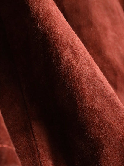 suede leather 2B single tailored jacket brown