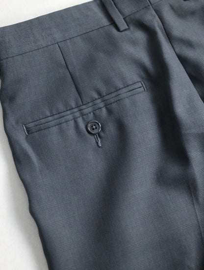 claiborne 2tuck check slacks darkgray