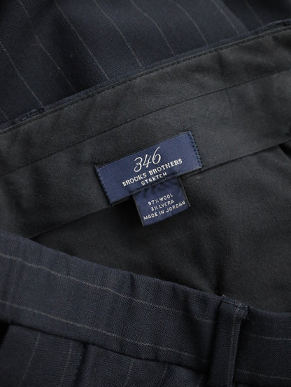 Brooks Brothers 2tuck wool strech slacks black