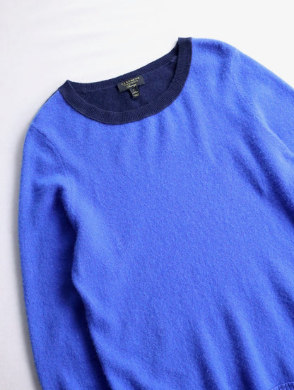 100% cashmere bicolor knit sweater blue-black