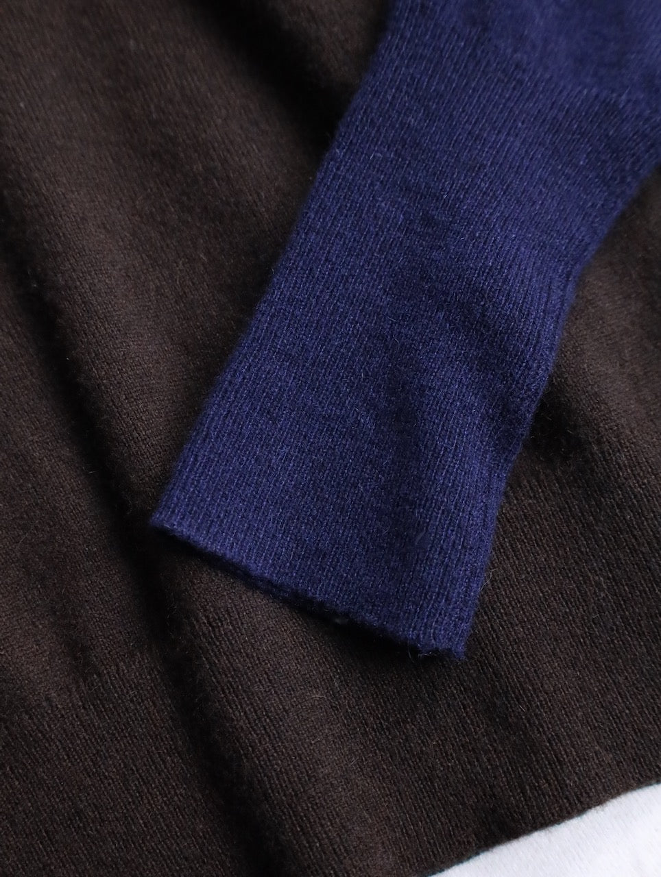 J.CREW 100% cashmere 3tone knit sweater brown-green-navy