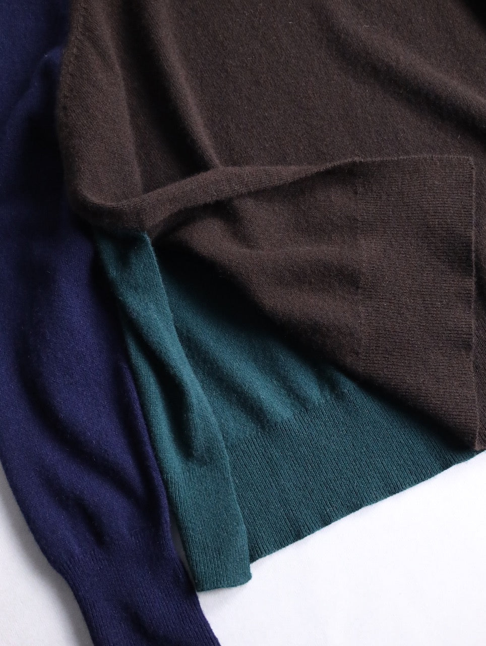 J.CREW 100% cashmere 3tone knit sweater brown-green-navy