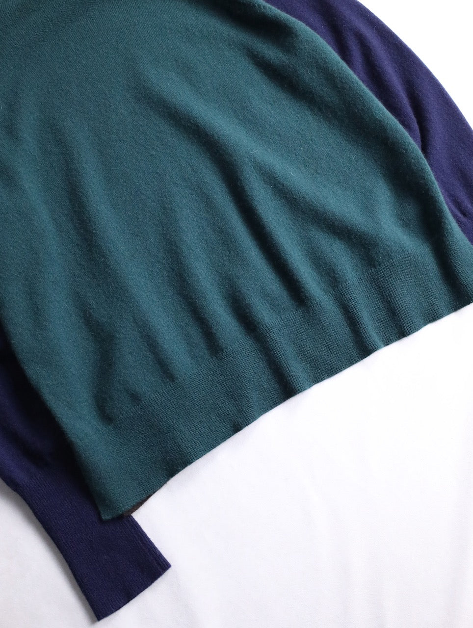 J.CREW 100% cashmere 3tone knit sweater brown-green-navy