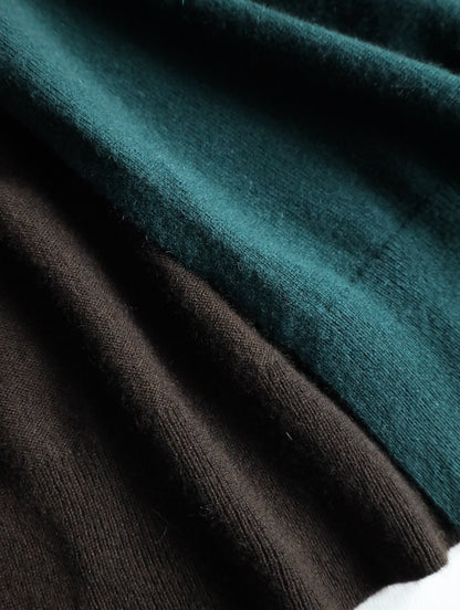 J.CREW 100% cashmere 3tone knit sweater brown-green-navy