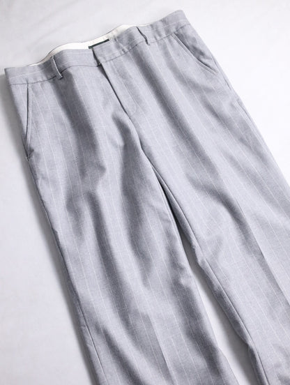 banana republic stripe notuck slacks lightgray-white