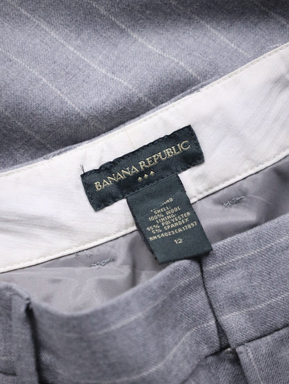 banana republic stripe notuck slacks lightgray-white