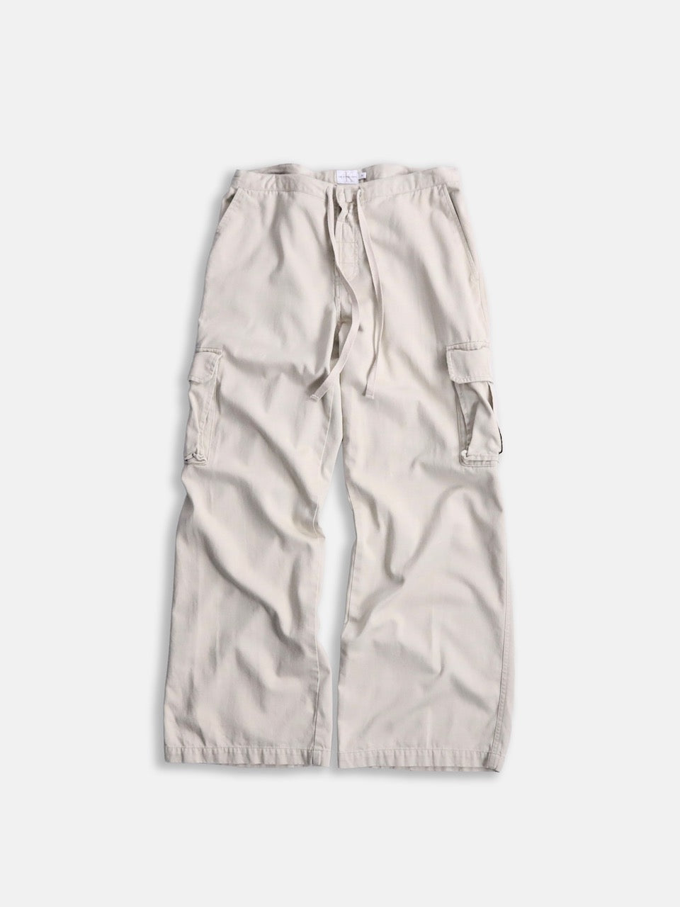 90-00s Calvin Klein cotton wide easy pants lihgtbeige