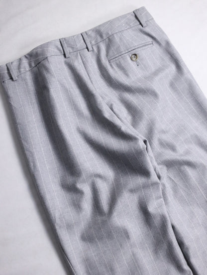 banana republic stripe notuck slacks lightgray-white