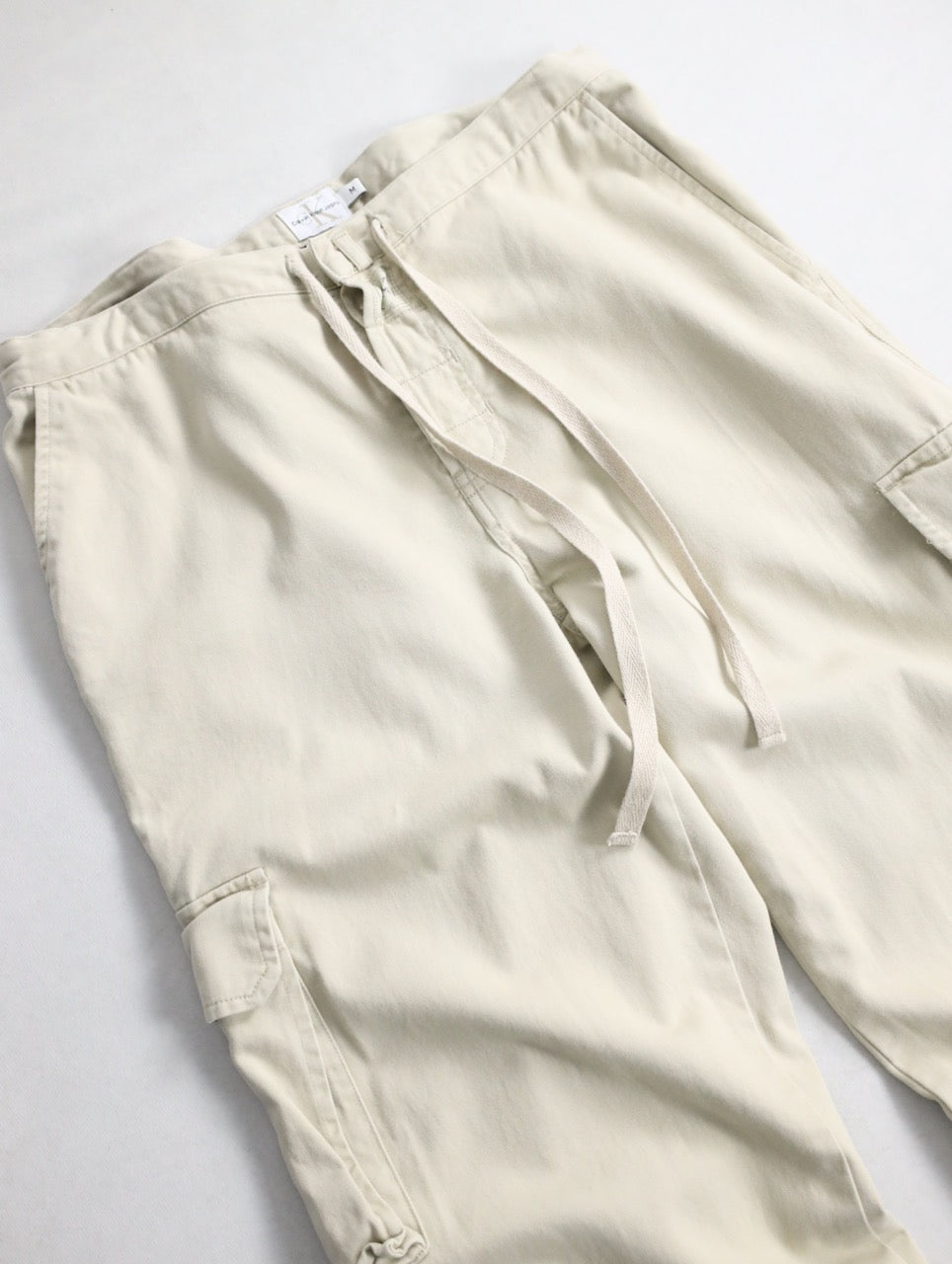 90-00s Calvin Klein cotton wide easy pants lihgtbeige