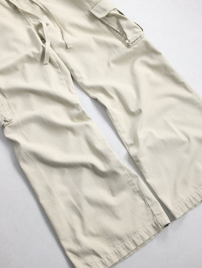 90-00s Calvin Klein cotton wide easy pants lihgtbeige