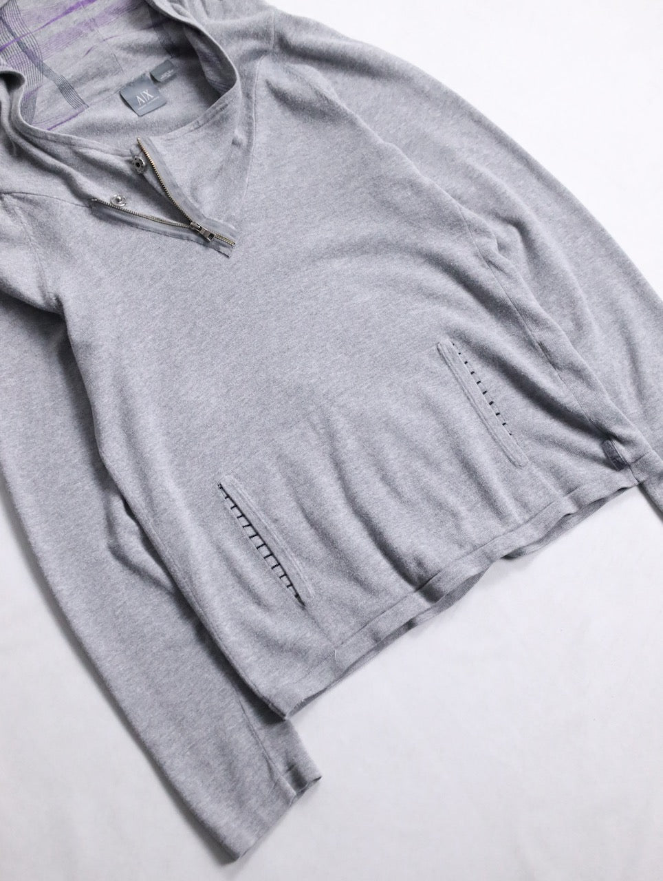 ARMANI EXCHANGE cotton hoodie gray