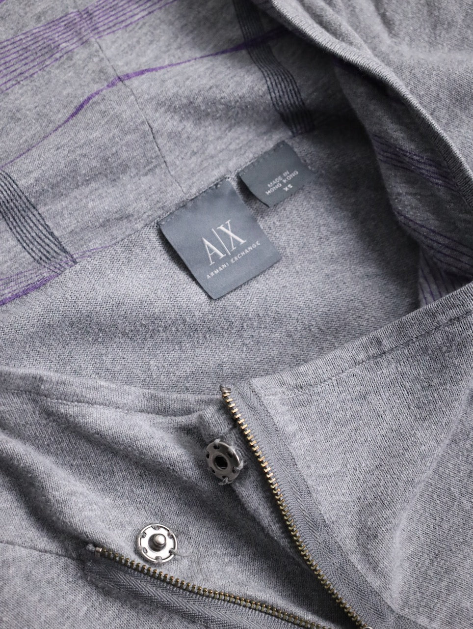 ARMANI EXCHANGE cotton hoodie gray