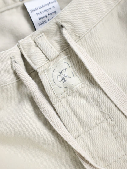 90-00s Calvin Klein cotton wide easy pants lihgtbeige