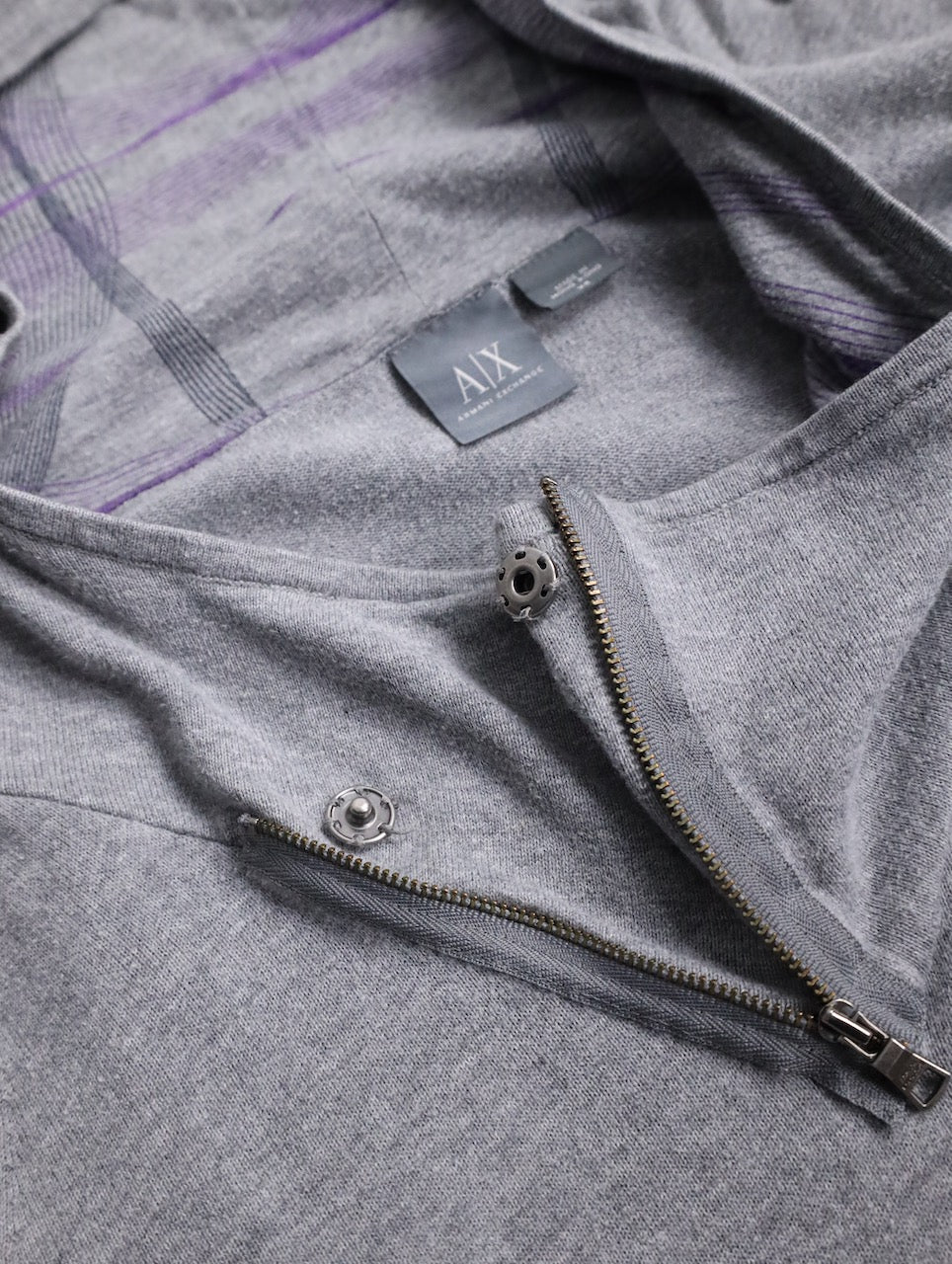 ARMANI EXCHANGE cotton hoodie gray