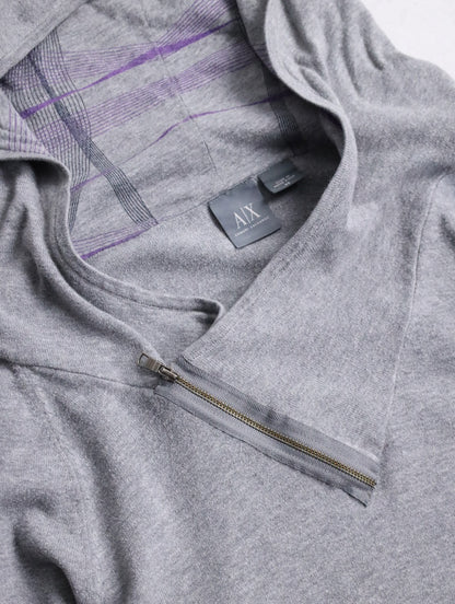 ARMANI EXCHANGE cotton hoodie gray