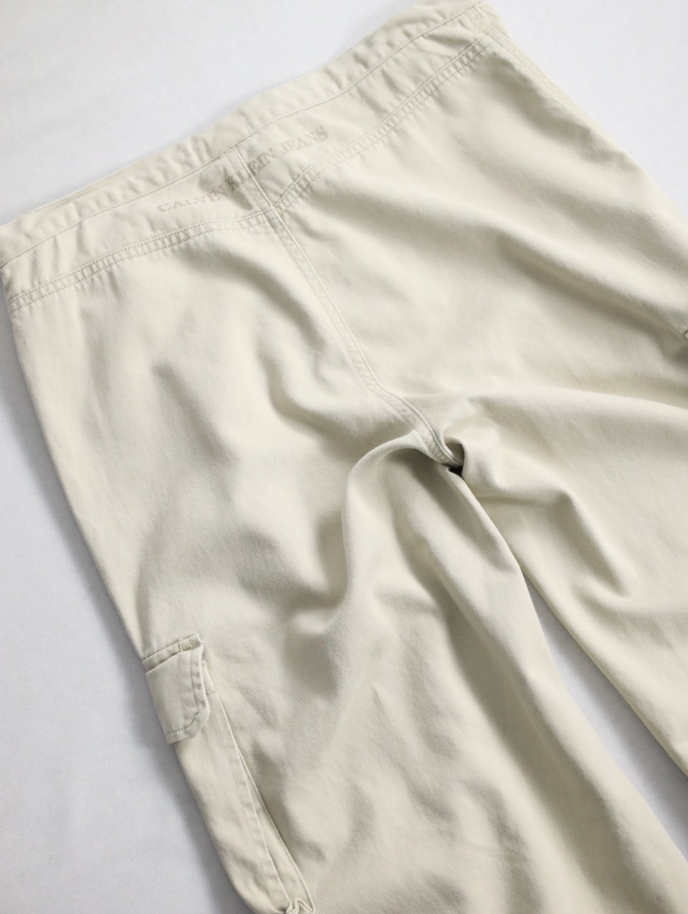 90-00s Calvin Klein cotton wide easy pants lihgtbeige