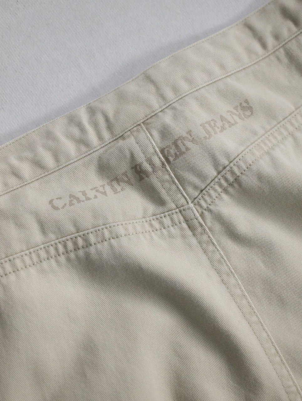 90-00s Calvin Klein cotton wide easy pants lihgtbeige