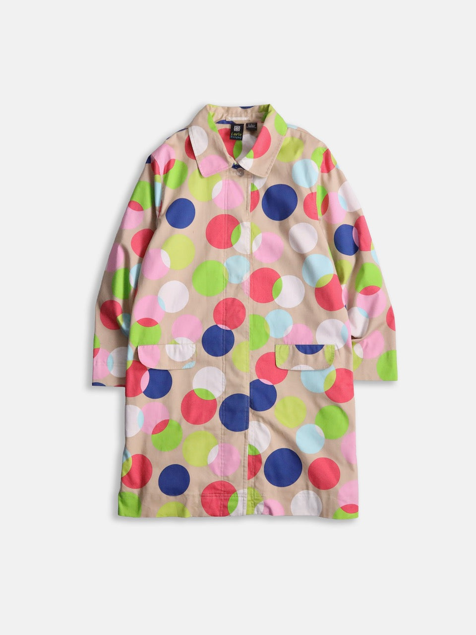 color dot half balmacaan coat multi