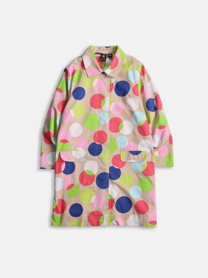 color dot half balmacaan coat multi