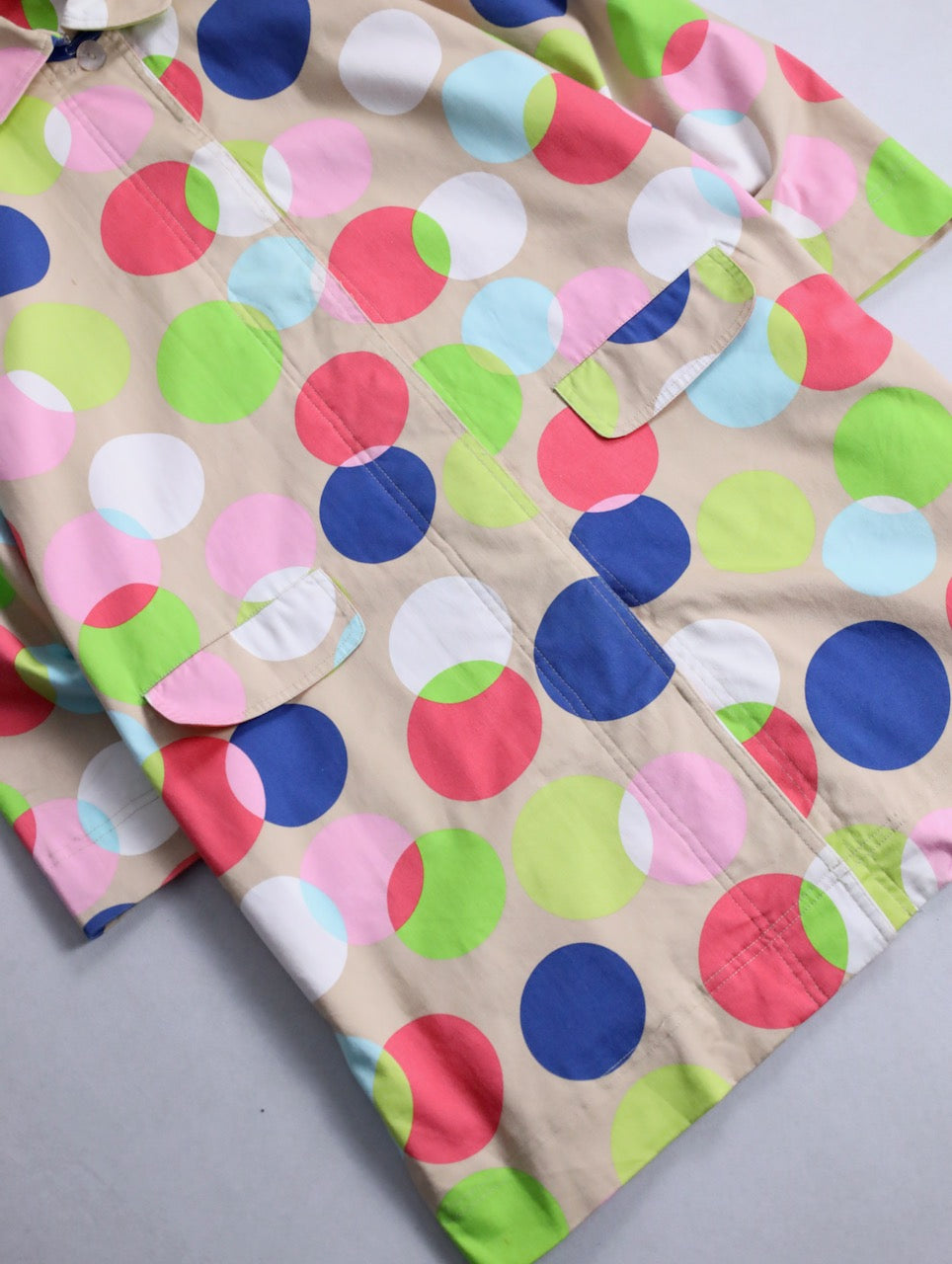 color dot half balmacaan coat multi