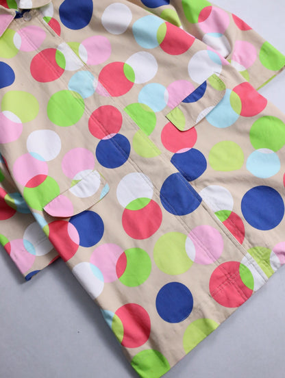 color dot half balmacaan coat multi