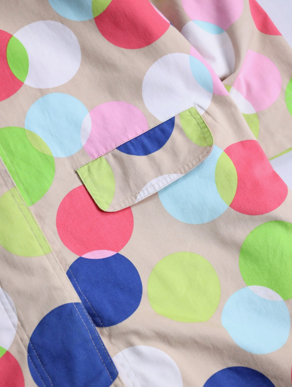 color dot half balmacaan coat multi