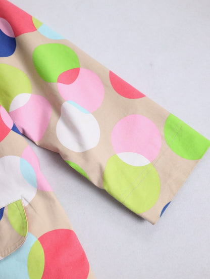 color dot half balmacaan coat multi