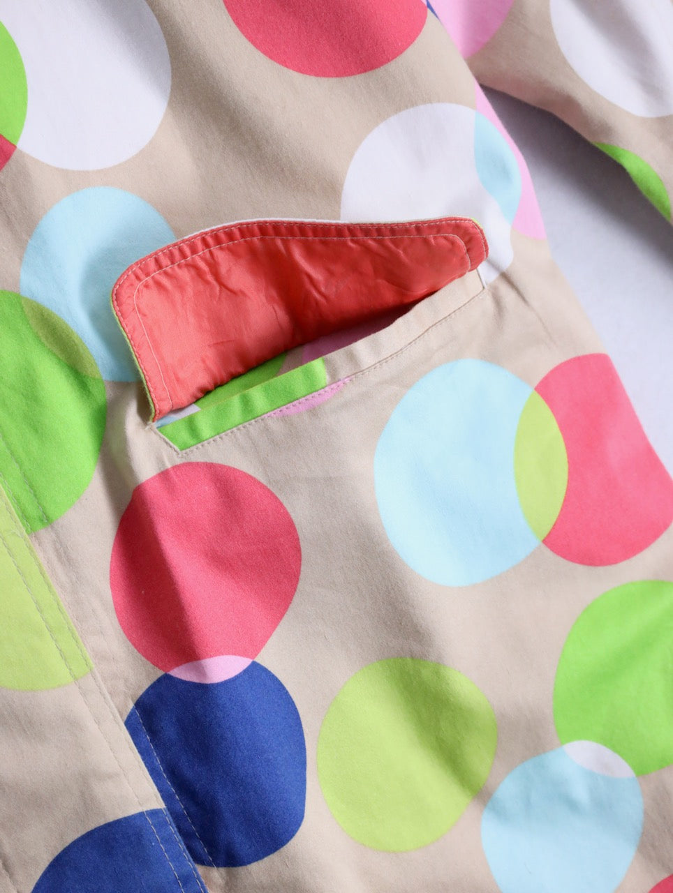 color dot half balmacaan coat multi
