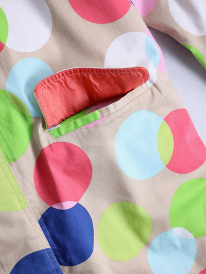 color dot half balmacaan coat multi