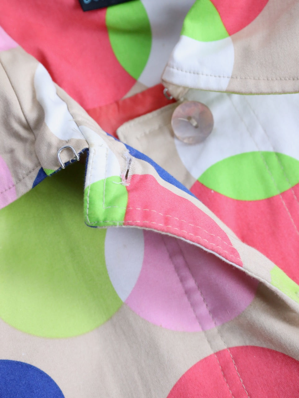 color dot half balmacaan coat multi