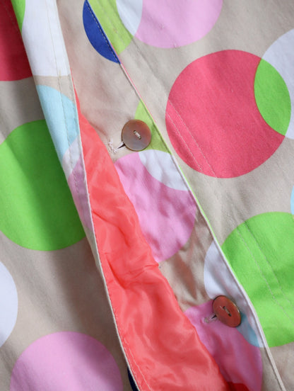 color dot half balmacaan coat multi