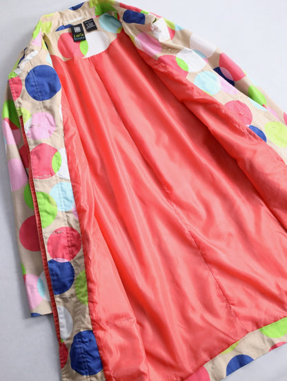 color dot half balmacaan coat multi
