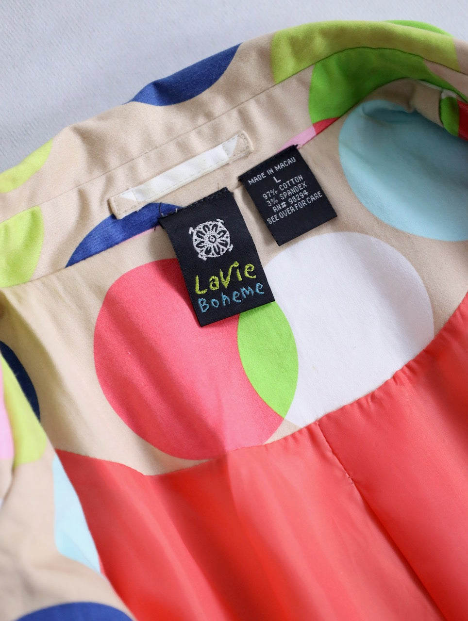 color dot half balmacaan coat multi