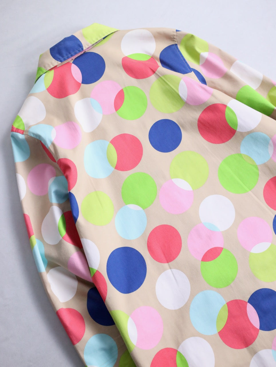 color dot half balmacaan coat multi