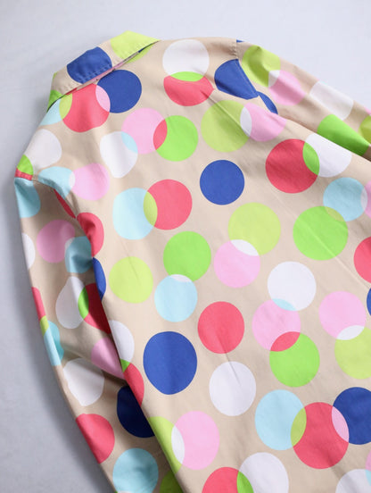 color dot half balmacaan coat multi