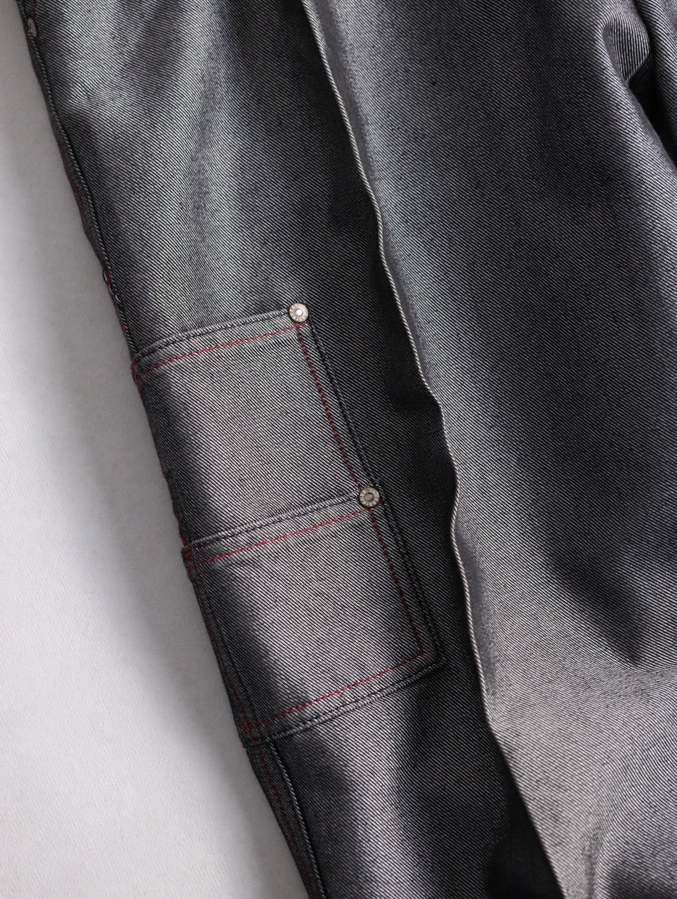 guess jeans metallic wide denim painter pants gray