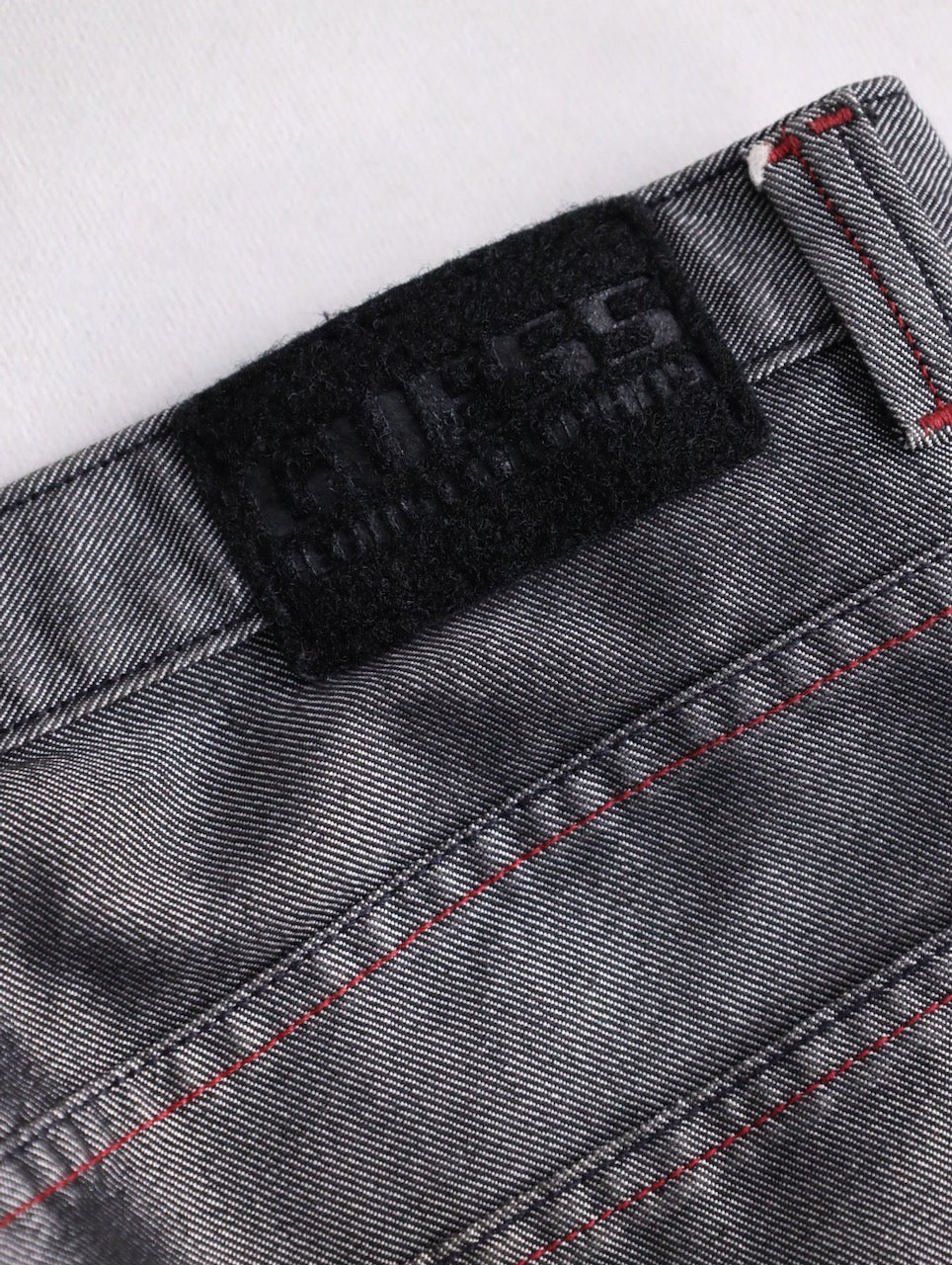 guess jeans metallic wide denim painter pants gray