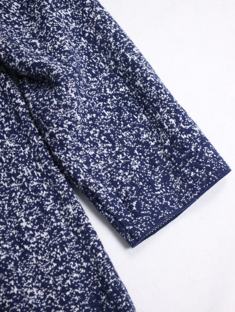CHICO'S flecked gradation zip hoodie white-navy