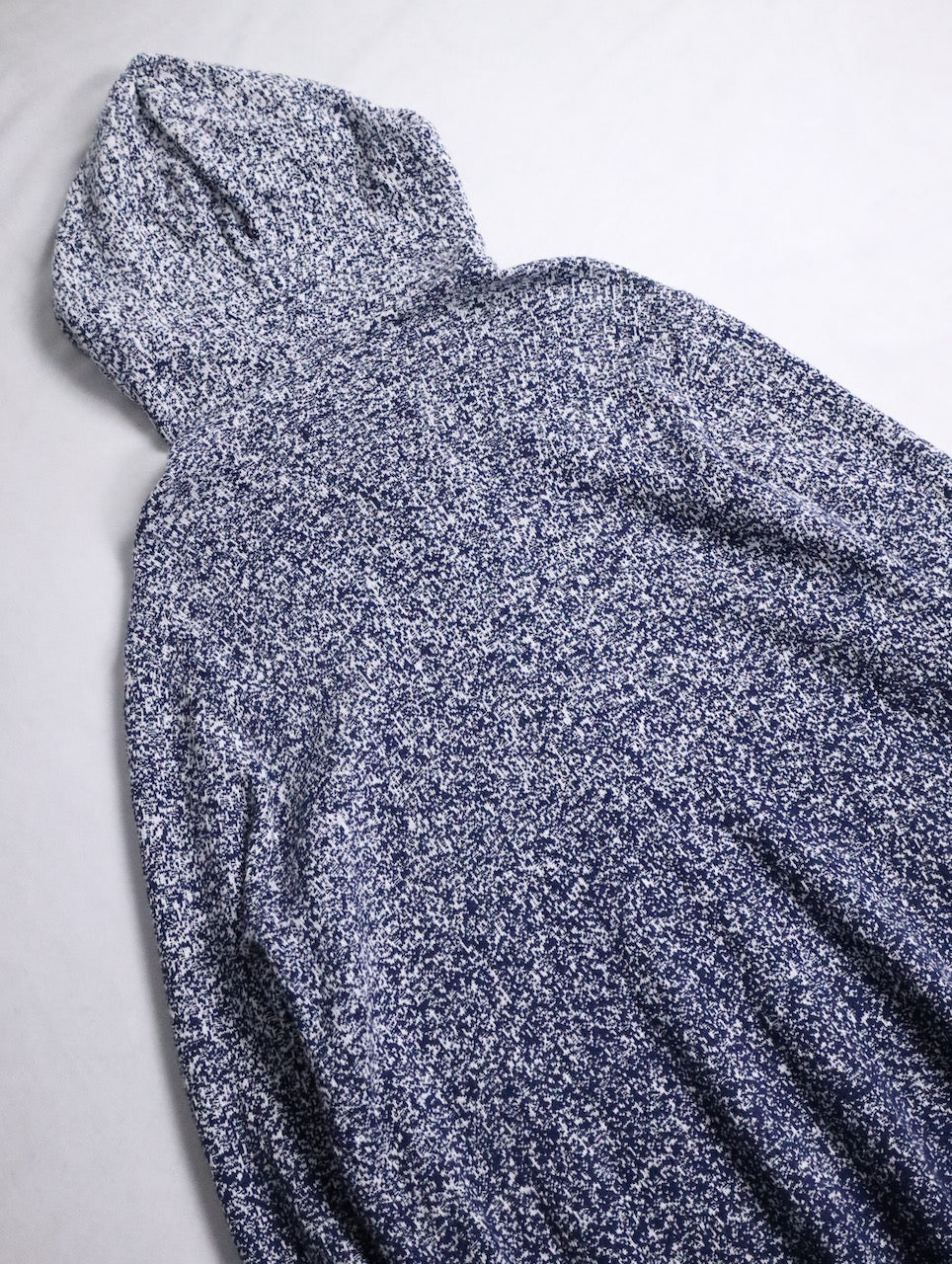 CHICO'S flecked gradation zip hoodie white-navy
