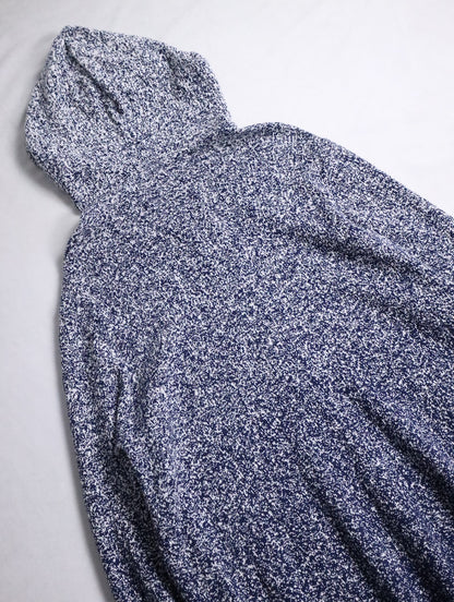 CHICO'S flecked gradation zip hoodie white-navy