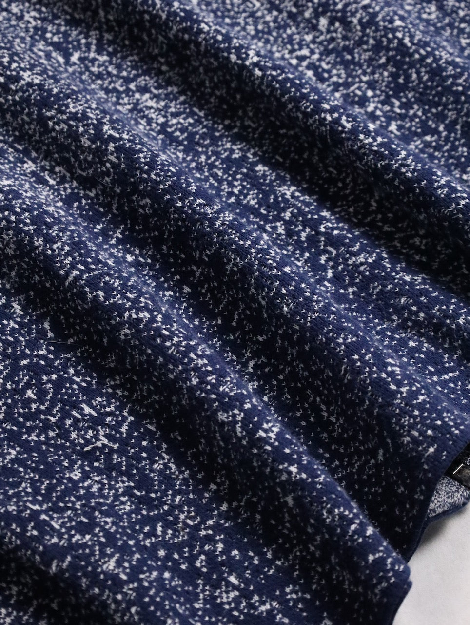CHICO'S flecked gradation zip hoodie white-navy