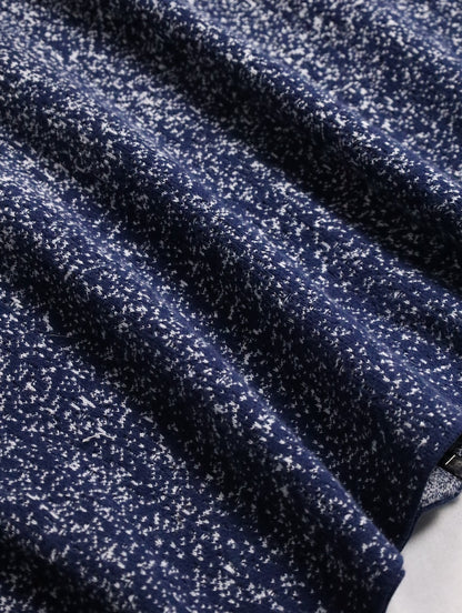CHICO'S flecked gradation zip hoodie white-navy