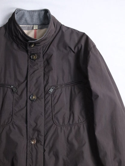 BERBERRY stand neck puffer jacket brown