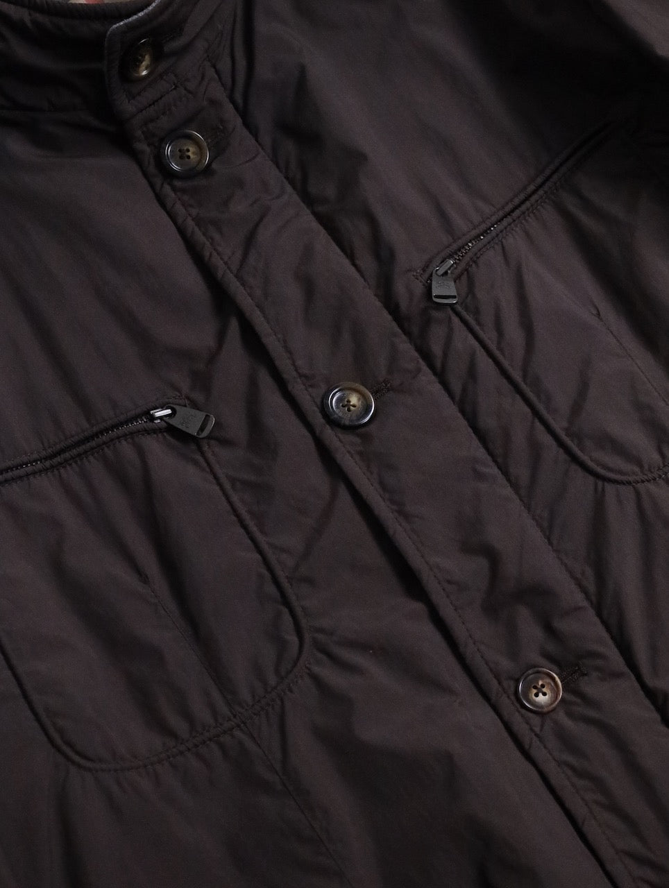 BERBERRY stand neck puffer jacket brown