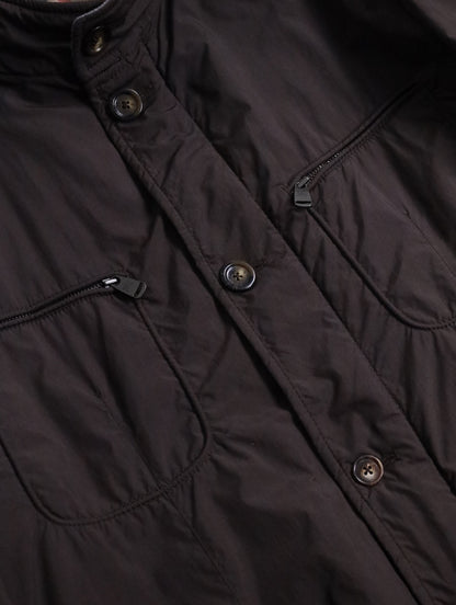 BERBERRY stand neck puffer jacket brown