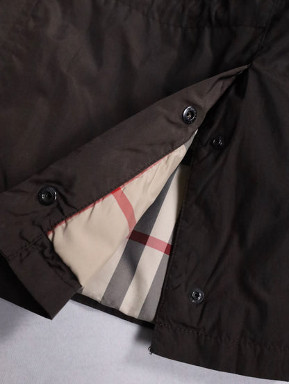 BERBERRY stand neck puffer jacket brown