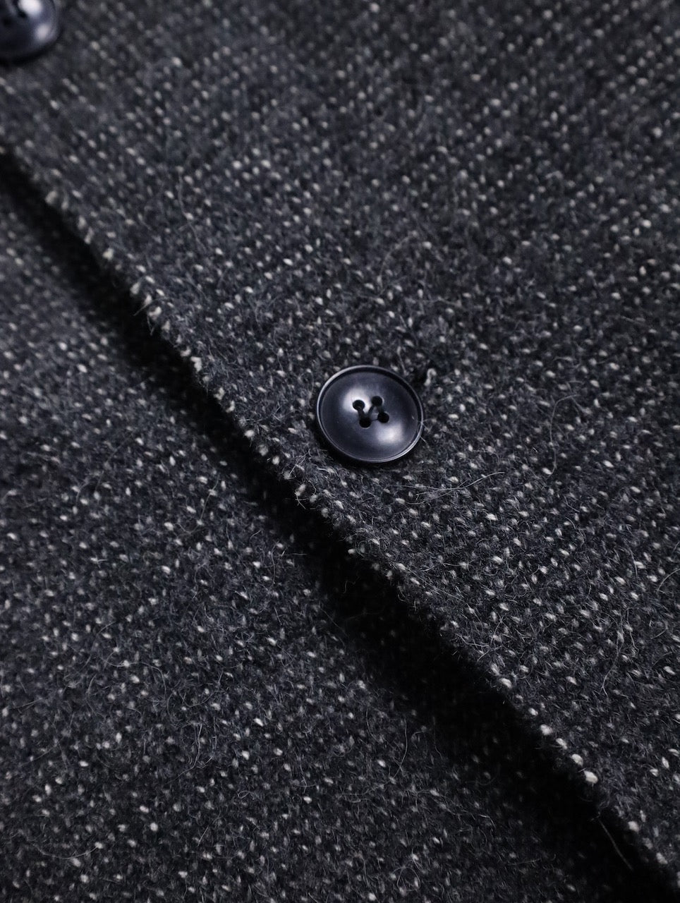 mao collar wool half coat darkgray-white