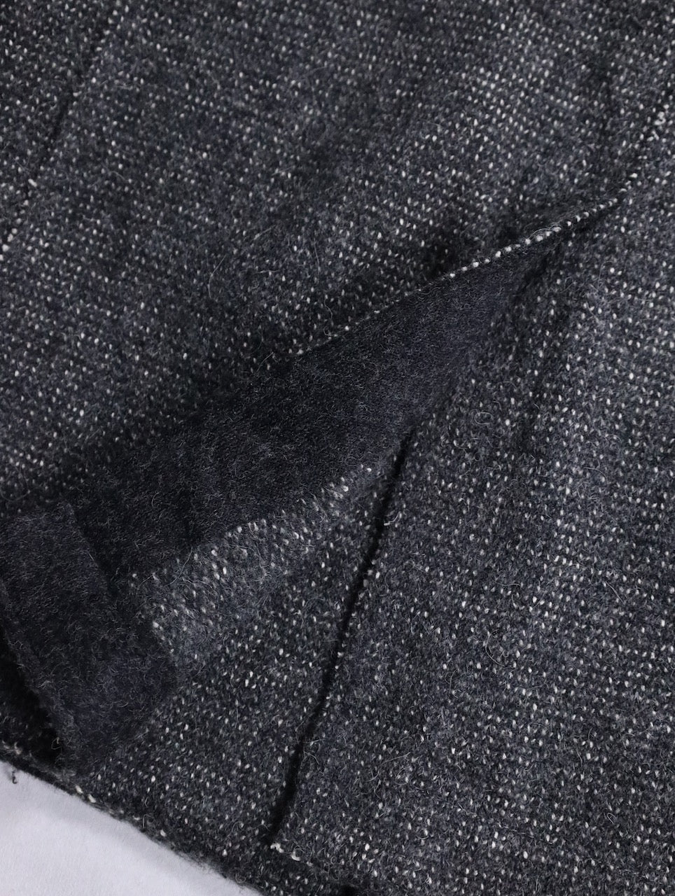mao collar wool half coat darkgray-white